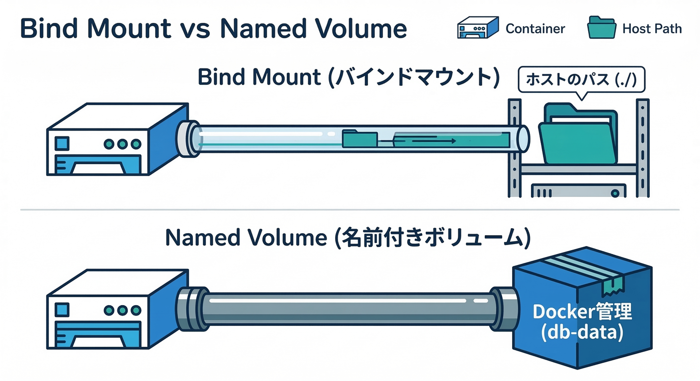 Bind vs Named Volume