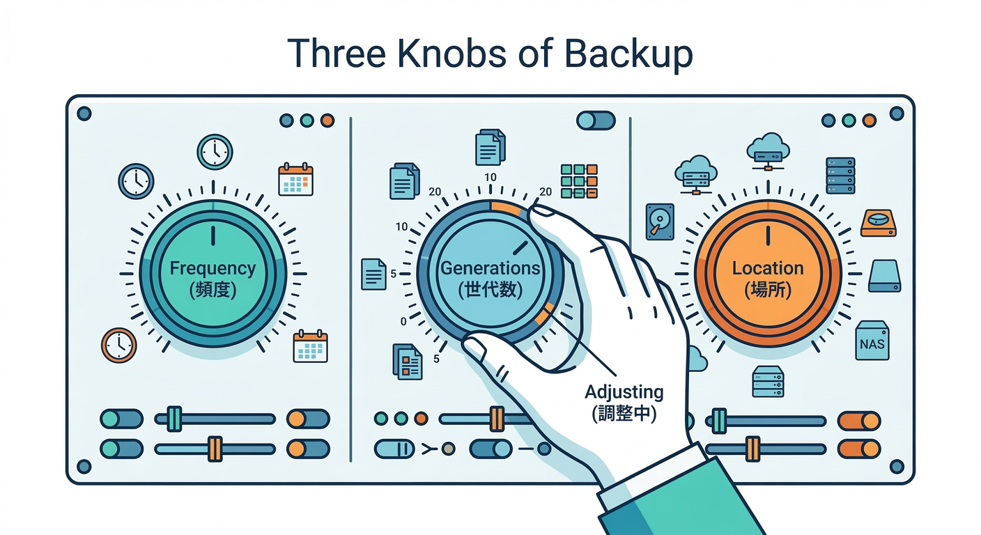 Three Knobs of Backup