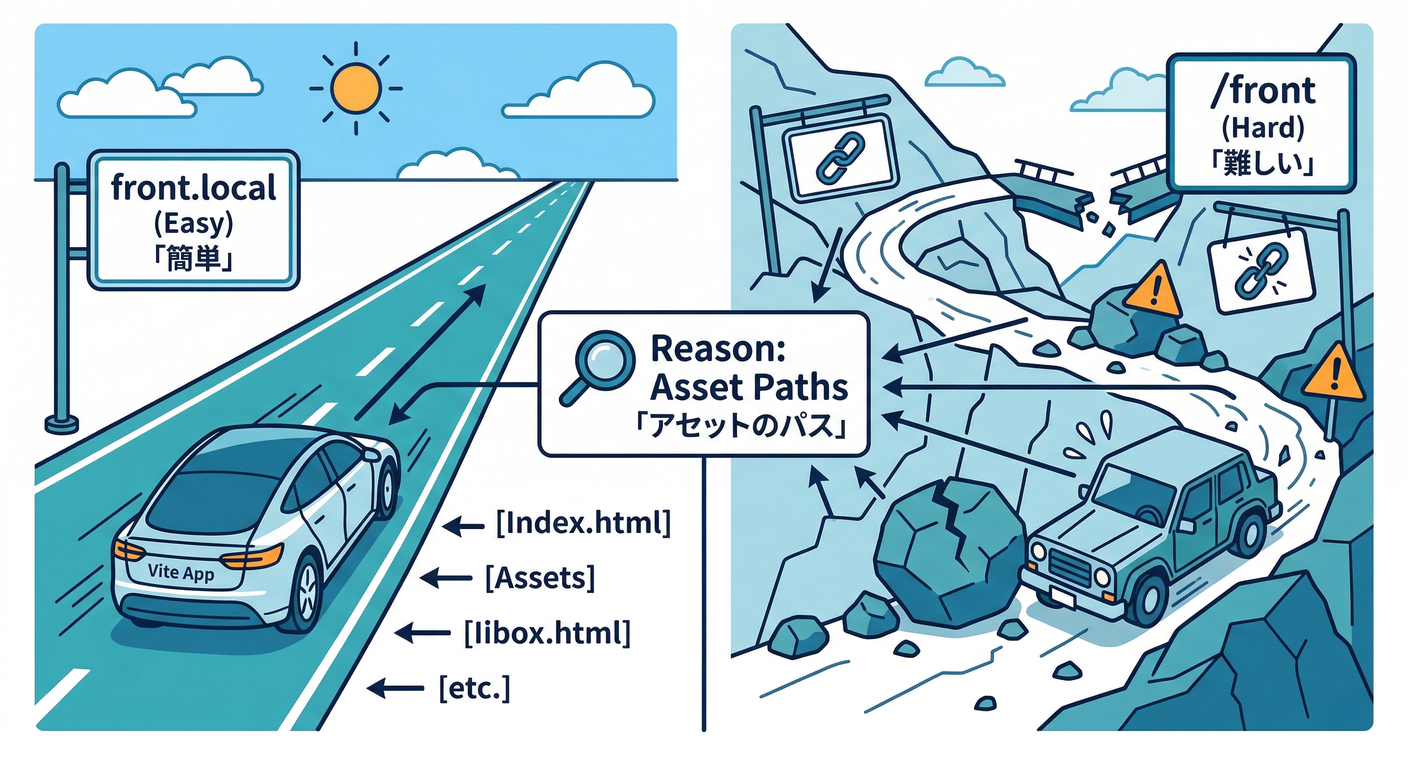 Subdomain vs Path for Vite