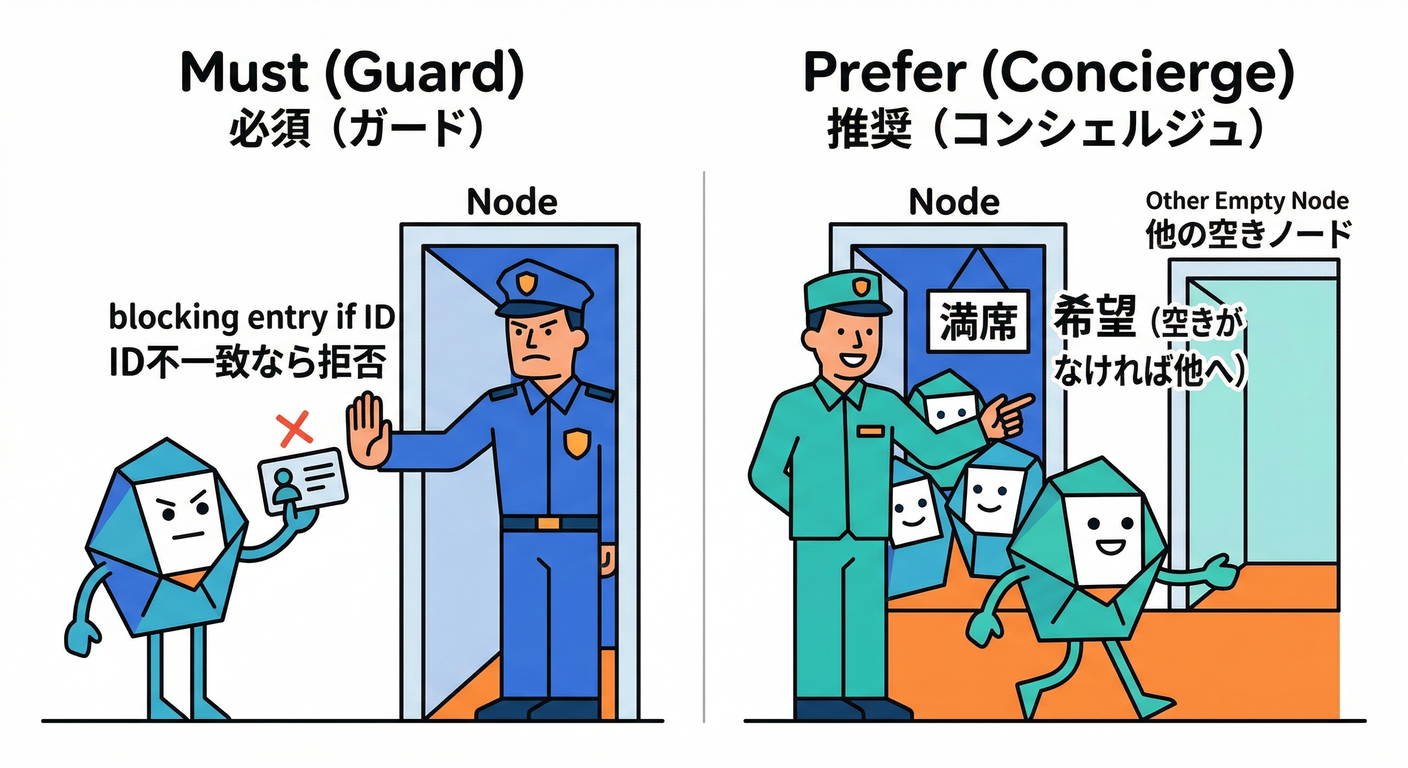 Node Affinity Hard vs Soft