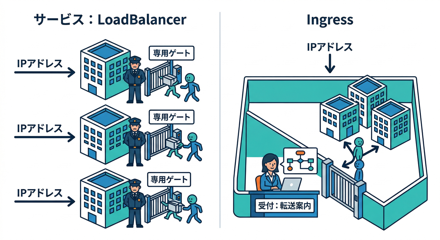 LoadBalancer vs Ingress Architecture
