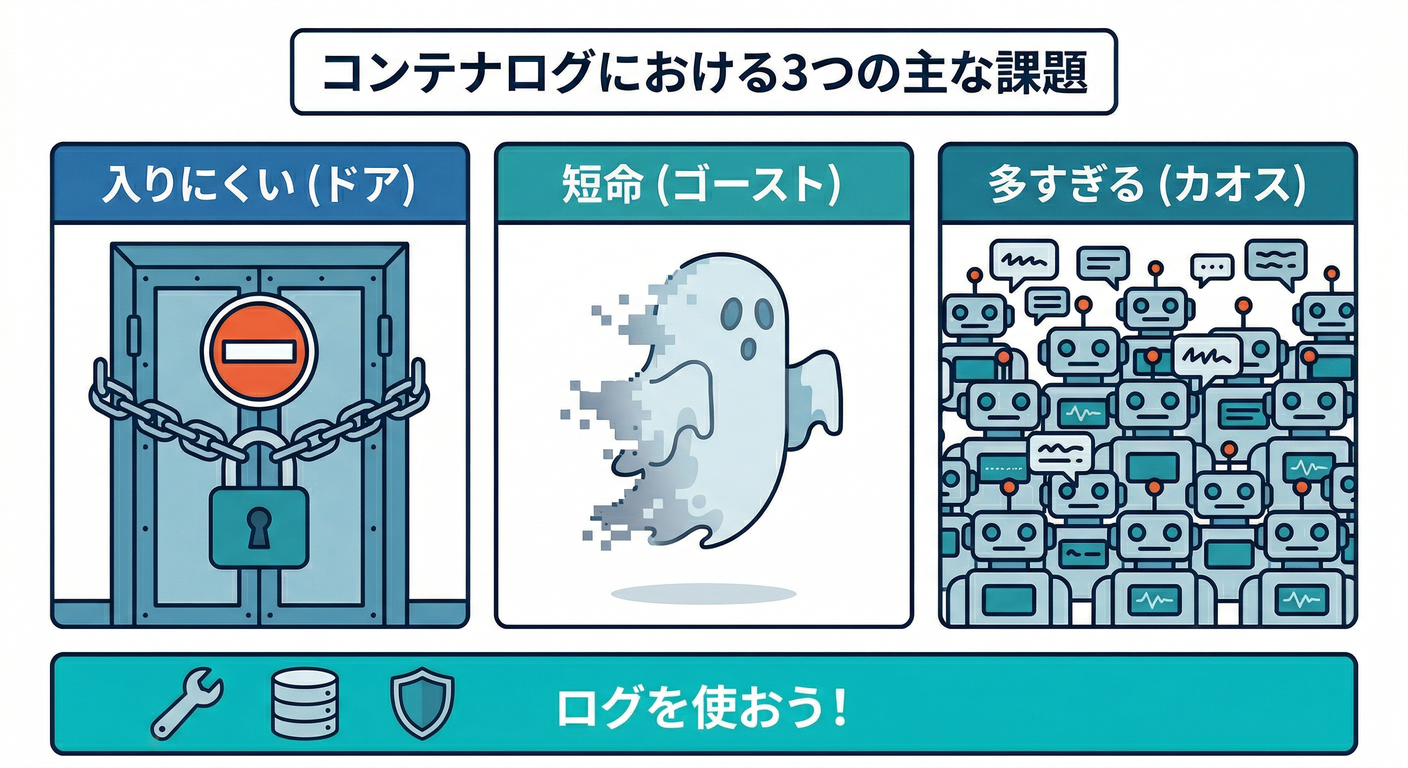 Three Container Log Challenges