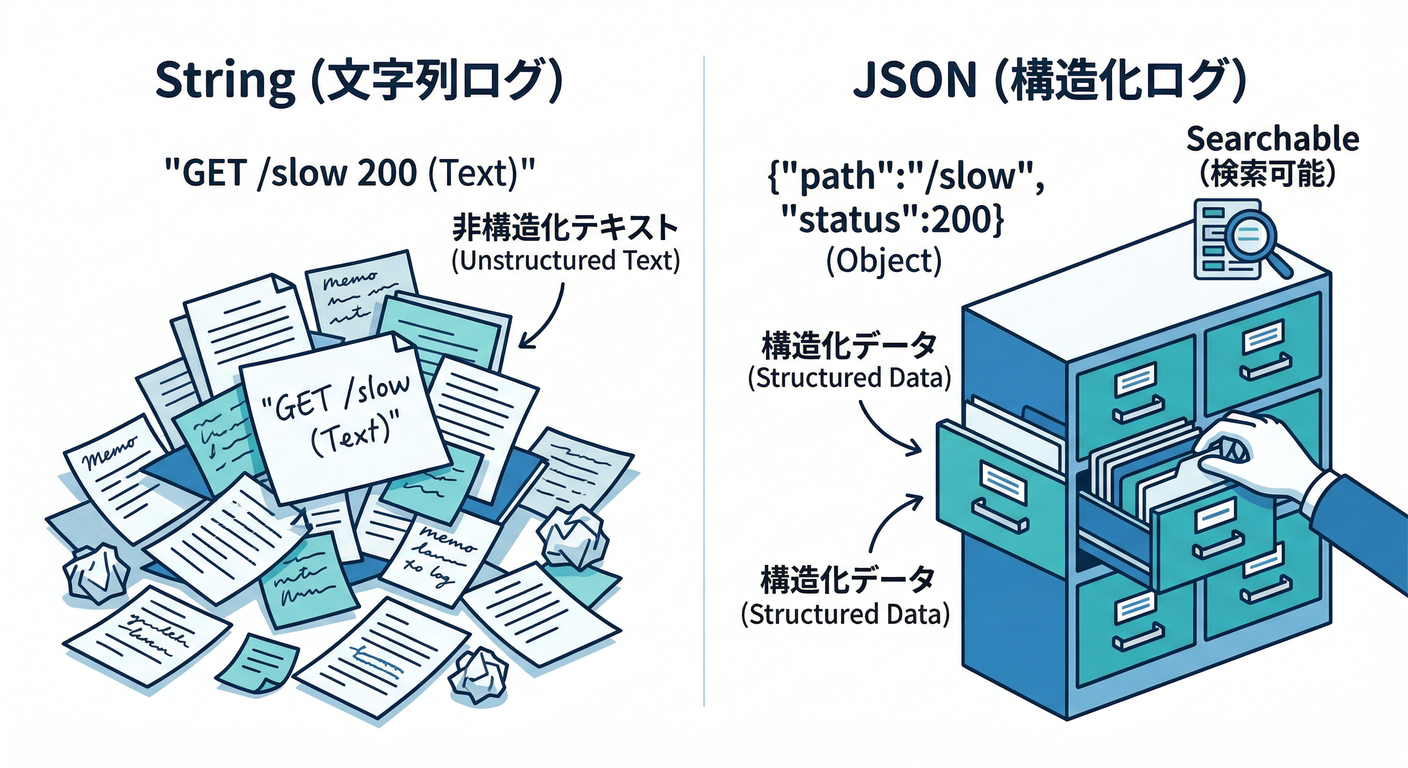 String vs JSON Log Comparison