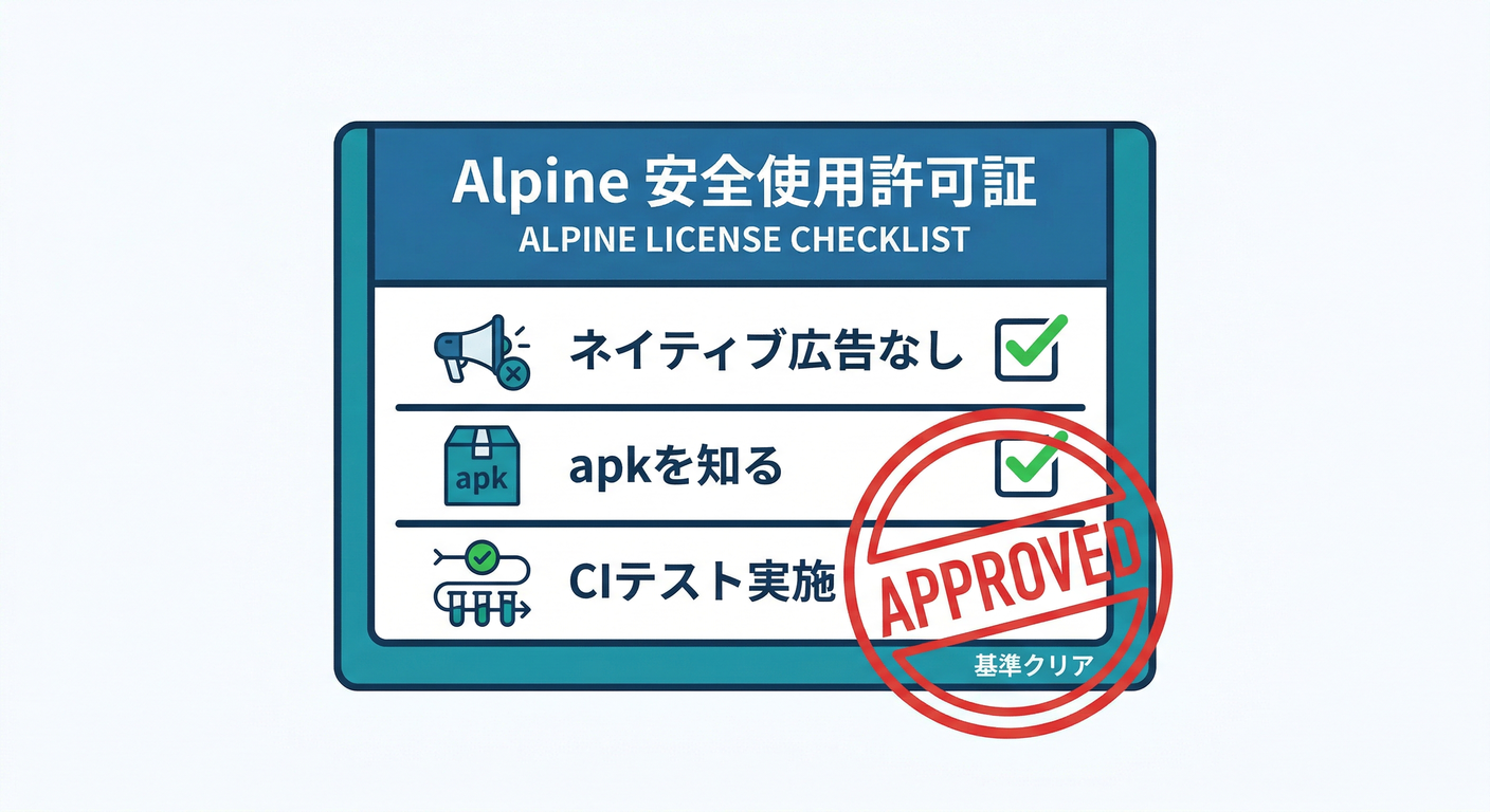 Alpine License Checklist