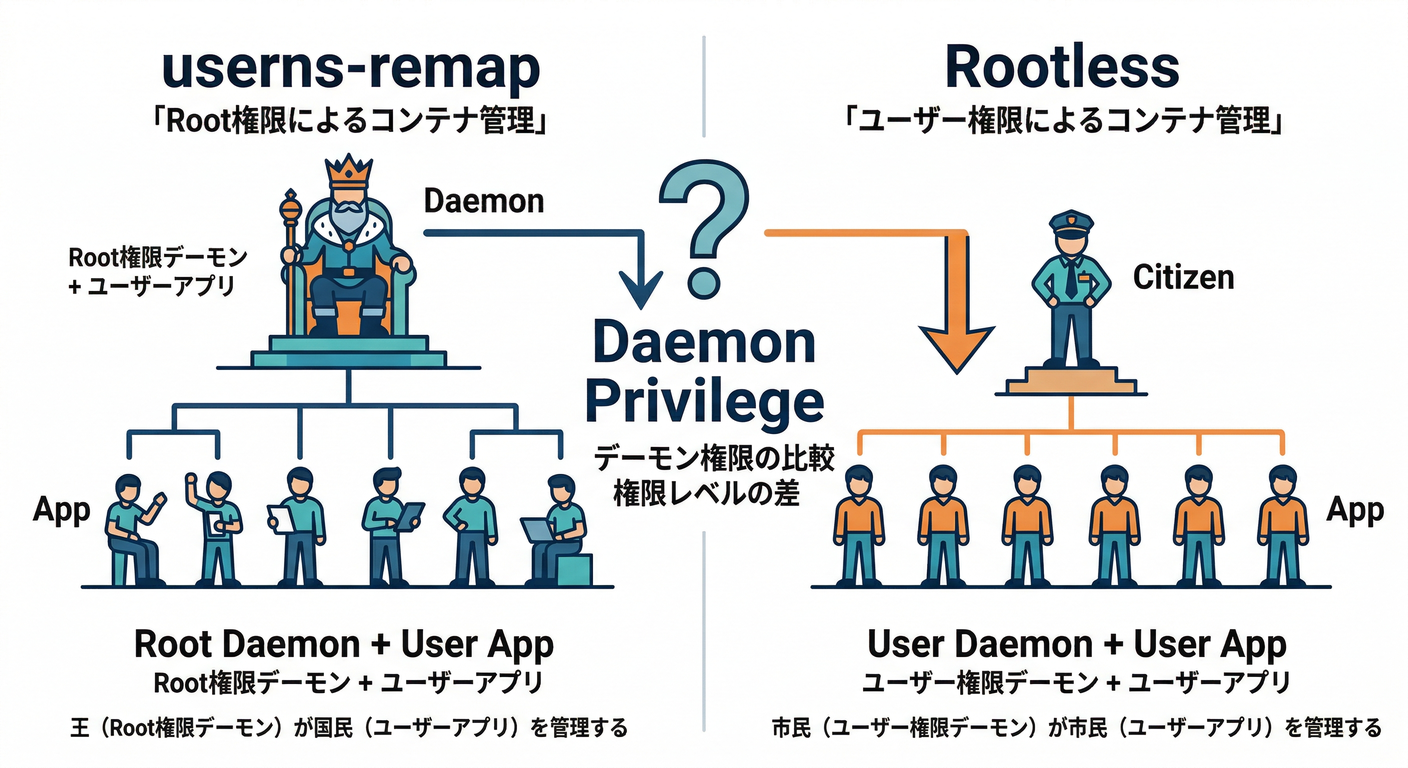 userns-remap vs Rootless